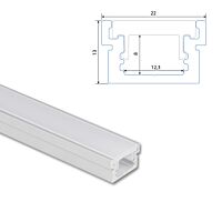 Profil AL 22/13mm BA mléčný 1m komplet