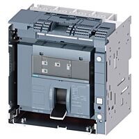 SIEMENS  Jistič 3VA27,  výsuvné provedení, In 1250 A, Icu 85 kA / 415 V,  Ir 500 ÷ 1250 A, Ii (1,5 ÷ 15)x In, 4pól, zadní horizontální přívod, 4x AUX, S24, PSS  typ 3VA2712-6AB42-0AA0
