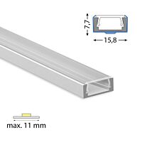 Profil AL 16/8mm PG2 čirý 2m komplet