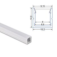Přisazený hliníkový profil PW 11x11mm, v