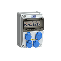 zás. 4x 16A 230V, kombichrániče 2p