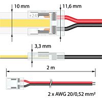 MCLED  Konektor připojovací jednobarevných LED pásků 10mm x 2000mm max 3,5A