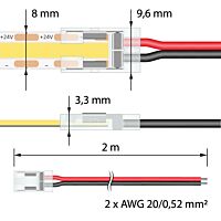 MCLED Konektor připojovací jednobarevných LED pásků 8mm x 2000mm, max 3,5A