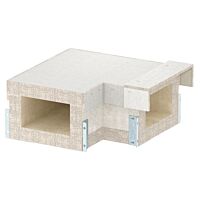 OBO BETTERMANN Oblouk 90°, pro PYROLINE Con, 200x120, šedá Odlehčený beton se skleněnými vlákny  typ PLCS B091220