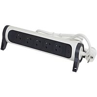 LEGRAND Přívod prodlužovací 1,5,m 5zásuvka 230V/16A 5X2P+T otočná IP20 bílá/tm.šedá