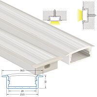 Vestavný hliníkový profil VD, 30x10 mm,