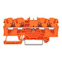 WAGO Svorka 2204-1402 4vodičová průchozí s ovládacím tlačítkem 4 mm², oranžová