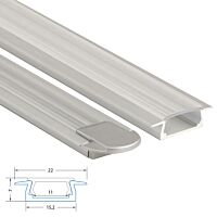 Profil AL 22/7mm VR čirý komplet 3m