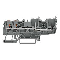 WAGO Svorka 2222-1401/999-953 základní – 2 vodiče / 2 piny s ovládacím tlačítkem 2,5 mm², šedá