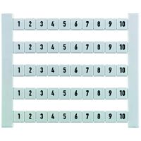 WEIDMÜLLER Označení svorek - Štítek DEK 5 FWZ 1-10, 50 štítků = 5 řad po deseti štítcích
