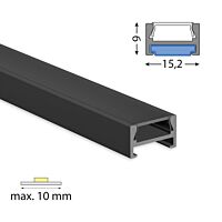 Přisazený hliníkový profil PDA 15x9mm be