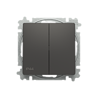 ABB Zoni 3559T-A05940 237 Spínač dvojitý střídavý, s krytem, řazení 6+6, IP44 matná černá