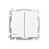 ABB Zoni 3559T-A05940 240 Spínač dvojitý střídavý, s krytem, řazení 6+6, IP44  matná bílá