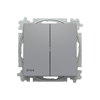 ABB Zoni 3559T-A05940 241 Spínač dvojitý střídavý, s krytem, řazení 6+6, IP44  šedá