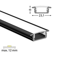 Profil AL 23/8mm VP černý 1m komplet
