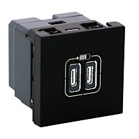 Zásuvka MOSAIC 2XUSB-C 3A 2M černá