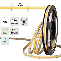 Pásek LED COB n.b. 8W/m 24V IP20 5m