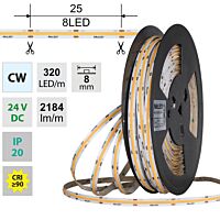 LED pásek COB CW, 320LED/m, 16,8W/m, DC