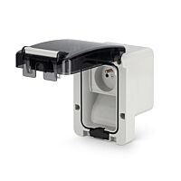 SCAME Zásuvka PROTECTA II pod omítku šedá IP66, včetně krabice