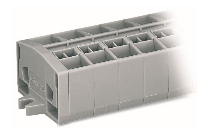 WAGO Svorka 264-202 4vodičová Bez tlačítka S upevňovacími přírubami, šedá