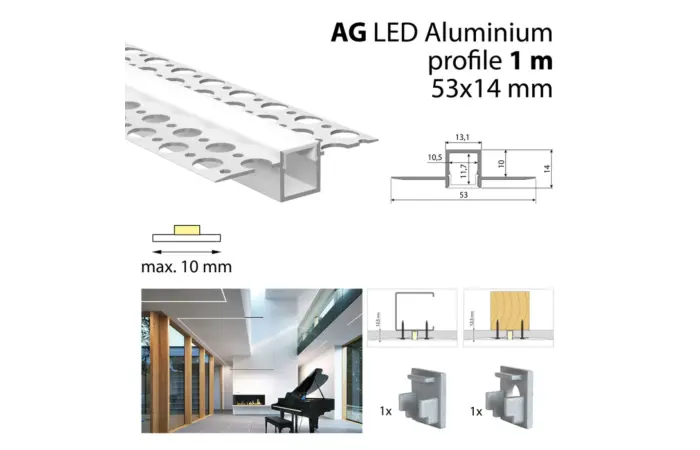 Hliníkový profil pro sádrokartony AG 1m