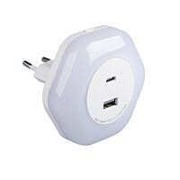 Sví. LED BOLA 2xUSB WW W
