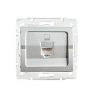 Zásuvka LOGI RJ45 Cat.5e datová stříbrná