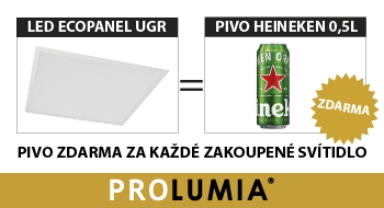 PROLUMIA - K nákupu LED panelu BL UGR pivo Heineken ZDARMA